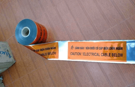 Băng cảnh báo cáp điện ngầm tráng bạc