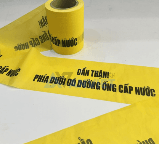 Băng cảnh báo bên dưới có đường ống nước 3