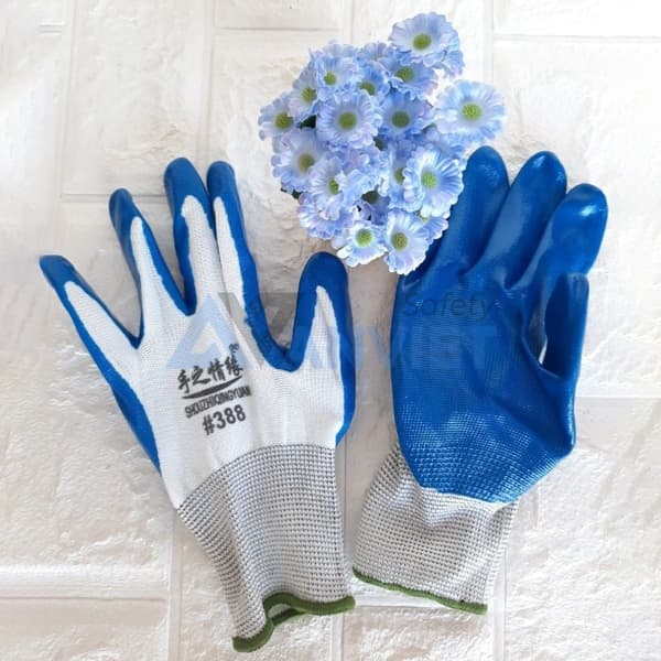 Bao tay phủ sơn xanh 366